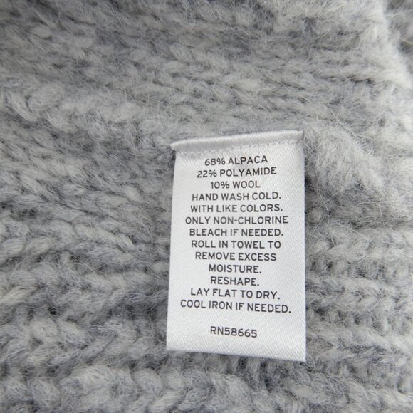 NORDSTROM Alpaca Wool Blend V-Neck Pullover Sweater Size 2X Grey Cable Knit NEW - Picture 9 of 9